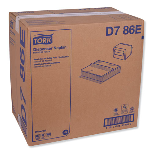 Image of Tork® Universal Masterfold Dispenser Napkins, 1-Ply, 13" X 12" Natural, 6000/ct