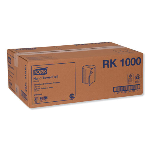 Image of Tork® Hardwound Roll Towel, 1-Ply, 7.88" x 1,000 ft, Natural, 6 Rolls/Carton