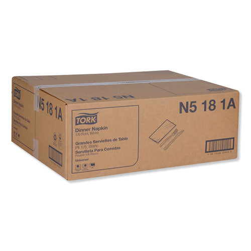 Image of Tork® Universal Dinner Napkins, 1-Ply, 15" X 17", 1/8 Fold, White, 3000/carton