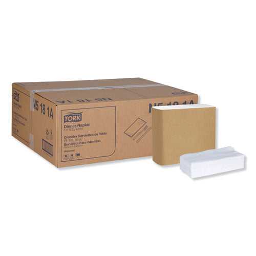 Image of Tork® Universal Dinner Napkins, 1-Ply, 15" X 17", 1/8 Fold, White, 3000/carton
