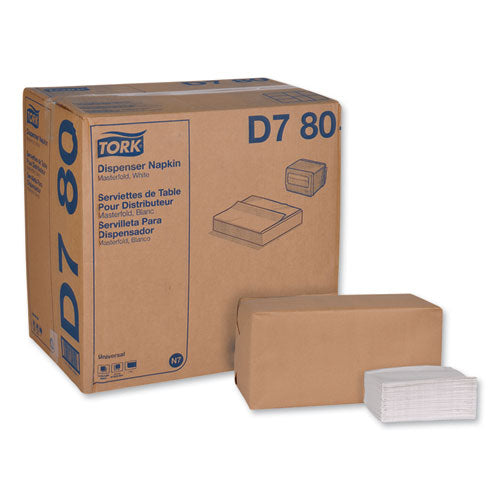 Image of Tork® Universal Masterfold Dispenser Napkins, 1-Ply, 13" X 12", White, 6000/carton