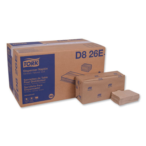 Image of Tork® Advanced Soft Minifold Dispenser Napkins, 1-Ply,13" X 12", Natural, 6000/carton