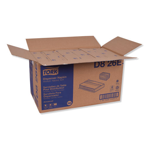 Image of Tork® Advanced Soft Minifold Dispenser Napkins, 1-Ply,13" X 12", Natural, 6000/carton