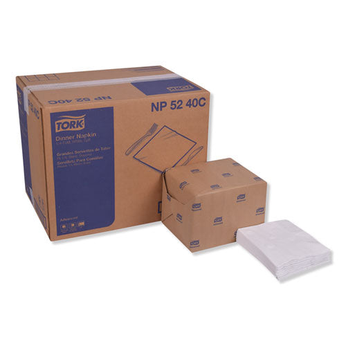 Image of Tork® Advanced Dinner Napkins, 2-Ply, 15" X 16.25", White, 375/pack, 8 Packs/carton