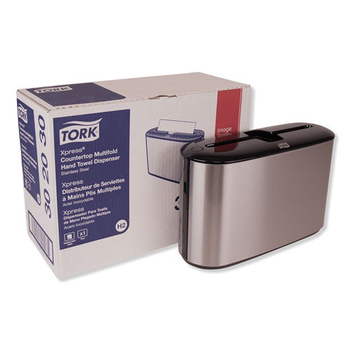 Image of Tork® Xpress Countertop Towel Dispenser, 12.68 X 4.56 X 7.92, Stainless Steel/black