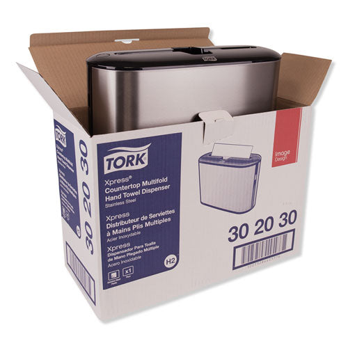 Image of Tork® Xpress Countertop Towel Dispenser, 12.68 X 4.56 X 7.92, Stainless Steel/black