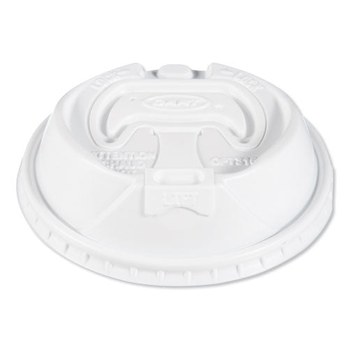Image of Dart® Optima Reclosable Lids for Hot Paper Cups, Fits 10 oz to 24 oz Hot Cups, Plastic, White, 1,000/Carton
