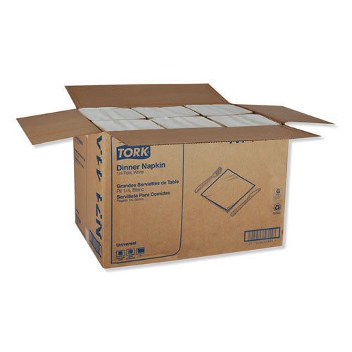 Image of Tork® Universal Dinner Napkins, 1-Ply, 17" X 17", 1/4 Fold, White, 4008/carton