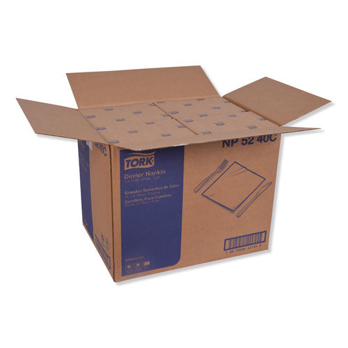 Image of Tork® Advanced Dinner Napkins, 2-Ply, 15" X 16.25", White, 375/pack, 8 Packs/carton