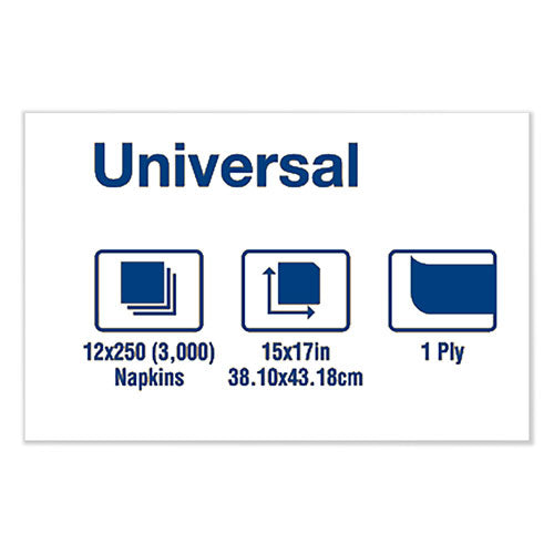 Image of Tork® Universal Dinner Napkins, 1-Ply, 15" X 17", 1/8 Fold, White, 3000/carton