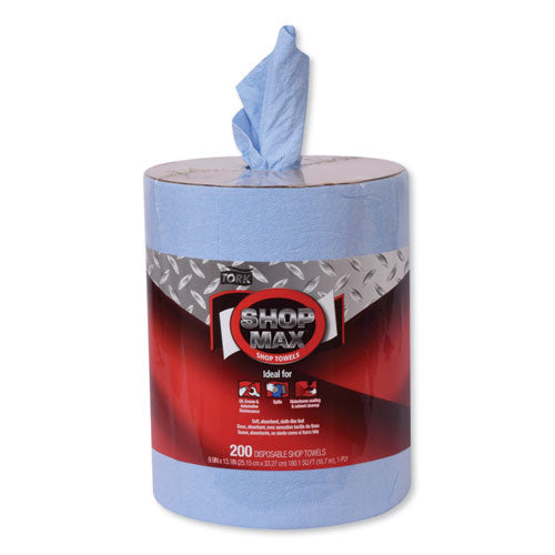 Image of Tork® Advanced ShopMax Wiper 450, Centerfeed Refill, 9.9 x 13.1, Blue, 200/Roll, 2 Rolls/Carton