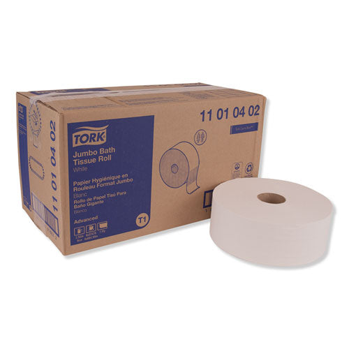 Image of Tork® Advanced Jumbo Roll Bath Tissue, Septic Safe, 1-Ply, White, 3.48" x 2,247 ft, 6 Rolls/Carton