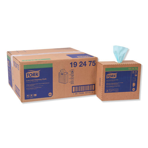 Image of Tork® Low-Lint Cleaning Cloth, 1-Ply, 9 x 16.5, Unscented, Turquoise, 100/Box, 8 Boxes/Carton