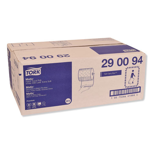 Image of Tork® Premium Extra Soft Matic Hand Towel Roll, 2-Ply, 7.7" x 300 ft, White, 6/Carton