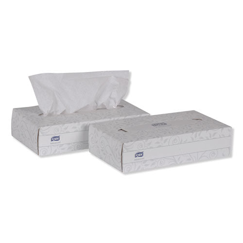 Image of Tork® Advanced Facial Tissue, 2-Ply, White, Flat Box, 100 Sheets/box, 30 Boxes/carton