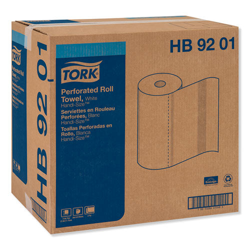 Image of Tork® Handi-Size Perforated Kitchen Roll Towel, 2-Ply, 11 X 6.75, White, 120/roll, 30/carton