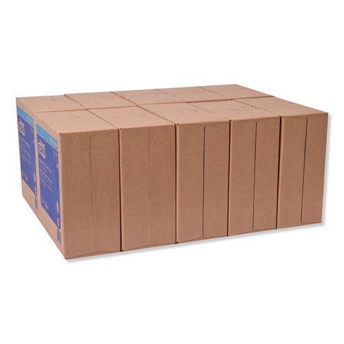 Image of Tork® Industrial Paper Wiper, 4-Ply, 8.54 x 16.5, Unscented, Blue, 90 Towels/Box, 10 Boxes/Carton