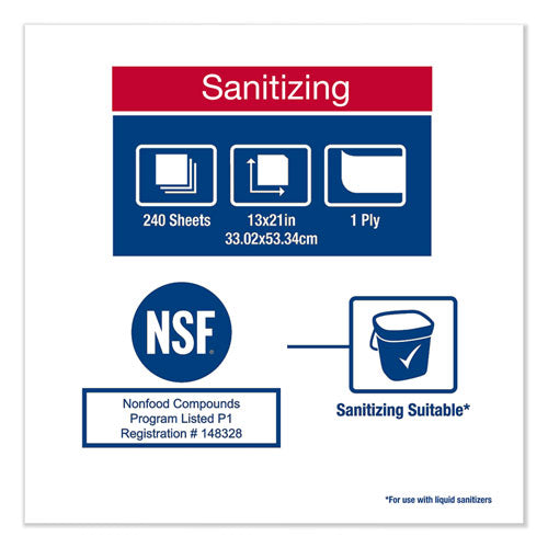 Image of Tork® Foodservice Cloth, 13 x 21, Blue, 240/Carton