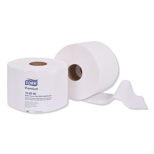 Image of Tork® Premium Bath Tissue Roll With Opticore, Septic Safe, 2-Ply, White, 800 Sheets/roll, 36/carton