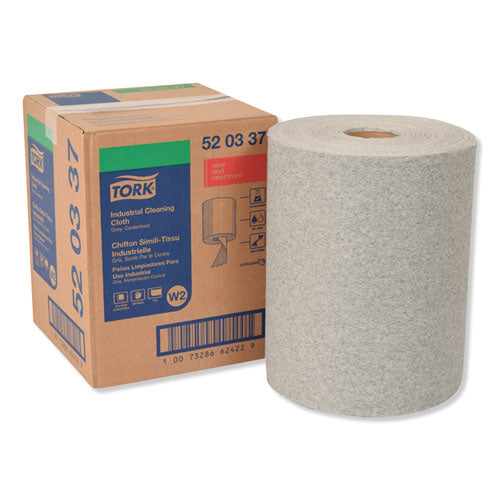 Image of Tork® Industrial Cleaning Cloths, 1-Ply, 12.6 X 10, Gray, 500 Wipes/roll