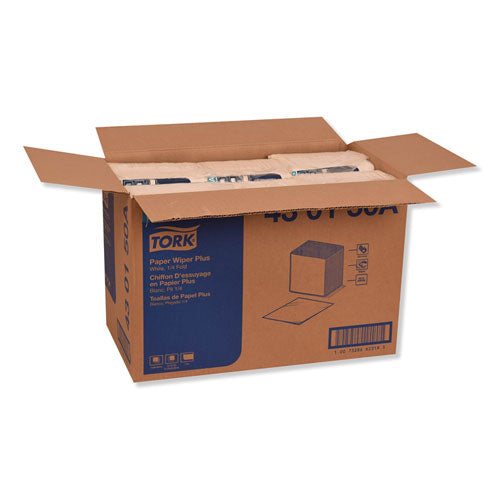 Image of Tork® Paper Wiper Plus, 12.5 X 13, White, 1/4 Fold, 90/pack, 12 Packs/carton