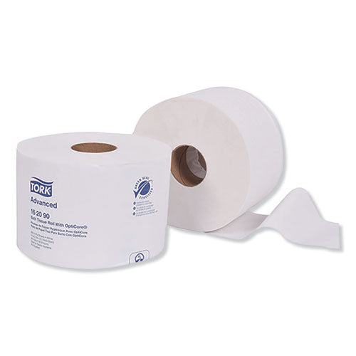 Image of Tork® Advanced Bath Tissue Roll With Opticore, Septic Safe, 2-Ply, White, 865 Sheets/roll, 36/carton