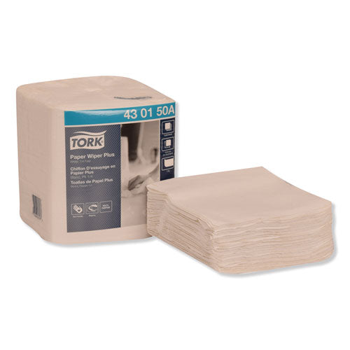 Image of Tork® Paper Wiper Plus, 12.5 X 13, White, 1/4 Fold, 90/pack, 12 Packs/carton