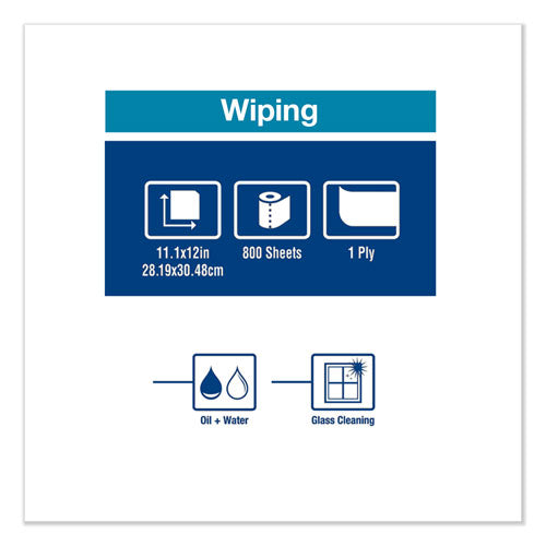 Image of Tork® Paper Wiper Plus, 11.1 X 12, White, 800/roll
