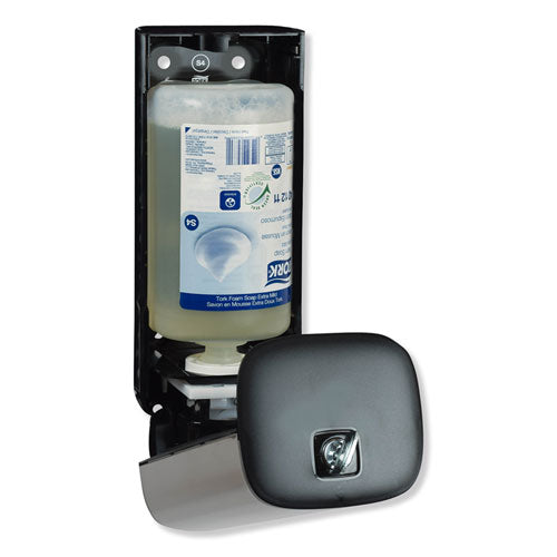 Image of Tork® Foam Skincare Manual Dispenser, 1 L Bottle; 33 Oz Bottle, 4.25 X 4.25 X 11.38, Stainless Steel