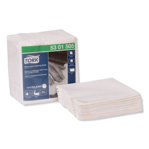 Image of Tork® Heavy-Duty Cleaning Cloth, 12.6 X 13, White, 50/pack, 6 Packs/carton