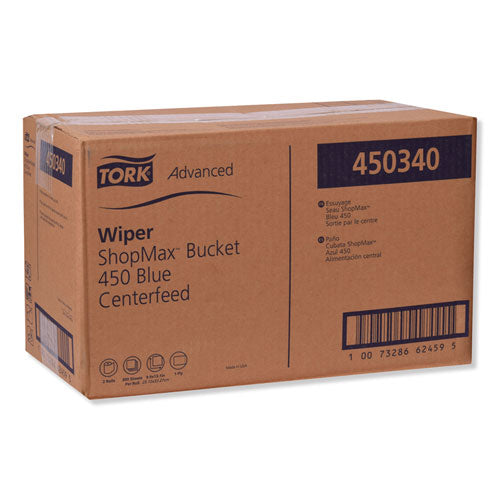 Image of Tork® Advanced Shopmax Wiper 450, 8.5 X 10, Blue, 200/bucket, 2 Buckets/carton