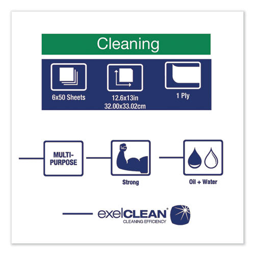 Image of Tork® Heavy-Duty Cleaning Cloth, 12.6 X 13, White, 50/pack, 6 Packs/carton