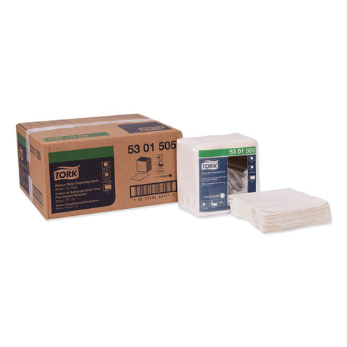 Image of Tork® Heavy-Duty Cleaning Cloth, 12.6 X 13, White, 50/pack, 6 Packs/carton