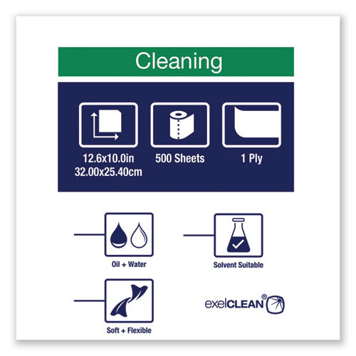 Image of Tork® Industrial Cleaning Cloths, 1-Ply, 12.6 X 10, Gray, 500 Wipes/roll