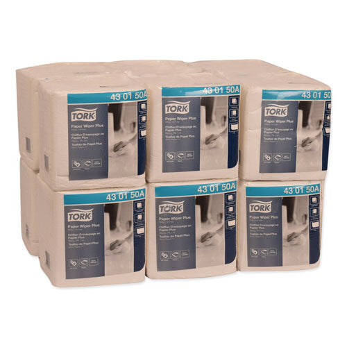 Image of Tork® Paper Wiper Plus, 12.5 X 13, White, 1/4 Fold, 90/pack, 12 Packs/carton