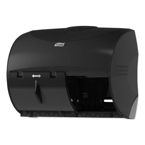 Image of Tork® Twin Bath Tissue Roll Dispenser For Opticore, 11.06 X 7.18 X 8.81, Black