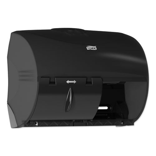 Image of Tork® Twin Bath Tissue Roll Dispenser For Opticore, 11.06 X 7.18 X 8.81, Black