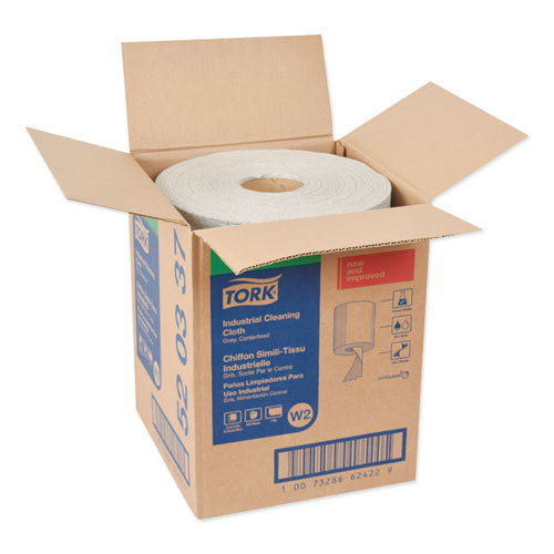 Image of Tork® Industrial Cleaning Cloths, 1-Ply, 12.6 X 10, Gray, 500 Wipes/roll