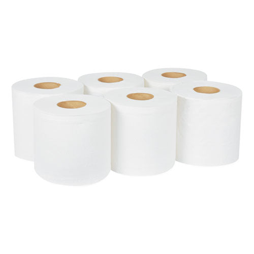 Image of Tork® Centerfeed Hand Towel, 2-Ply, 7.6 X 11.75, White, 530/roll, 6 Roll/carton