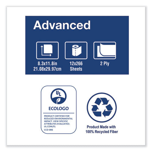 Image of Tork® Advanced Soft Mini Centerfeed Hand Towel, 2-Ply, 8.3 x 11.8, 266/Roll, 12 Rolls/Carton