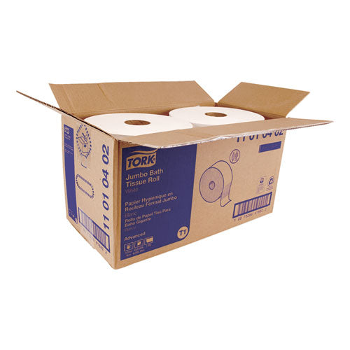 Image of Tork® Advanced Jumbo Roll Bath Tissue, Septic Safe, 1-Ply, White, 3.48" x 2,247 ft, 6 Rolls/Carton