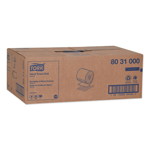 Image of Tork® Universal Hand Towel Roll, Notched, 1-Ply, 8" x 1,000 ft, Natural, 6 Rolls/Carton