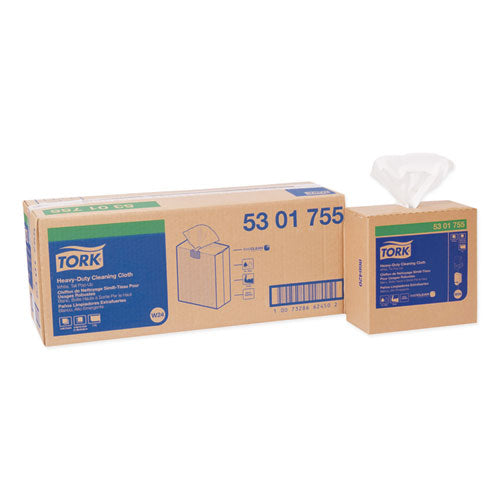 Image of Tork® Heavy-Duty Cleaning Cloth, 8.46 X 16.13, White, 80/box, 5 Boxes/carton