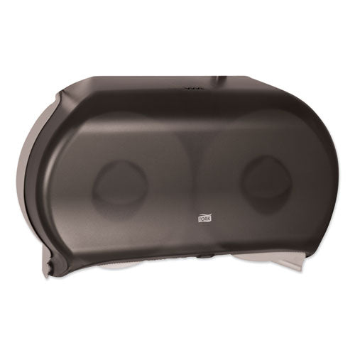 Image of Tork® Twin Jumbo Roll Bath Tissue Dispenser, 19.29 X 5.51 X 11.83, Smoke/gray