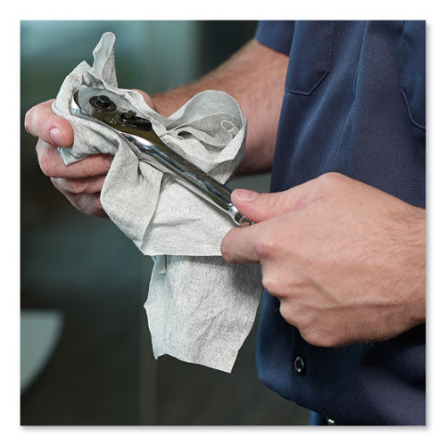 Image of Tork® Industrial Cleaning Cloths, 1-Ply, 12.6 X 10, Gray, 500 Wipes/roll