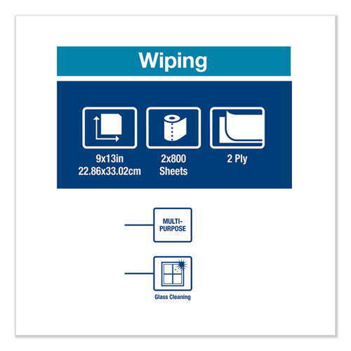 Image of Tork® Paper Wiper, Centerfeed, 2-Ply, 9 X 13, White, 800/roll, 2 Rolls/carton