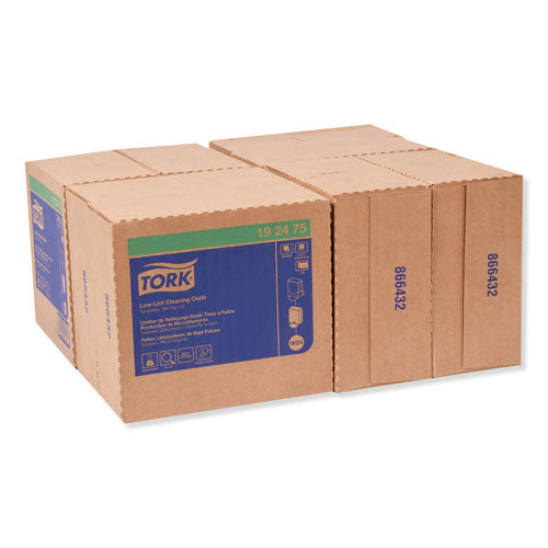 Image of Tork® Low-Lint Cleaning Cloth, 1-Ply, 9 x 16.5, Unscented, Turquoise, 100/Box, 8 Boxes/Carton