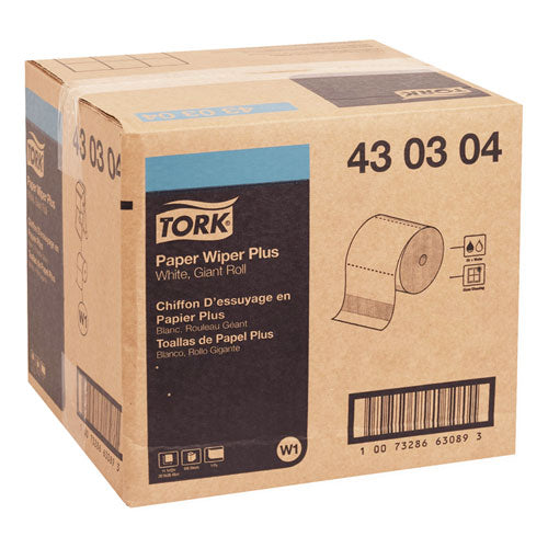 Image of Tork® Paper Wiper Plus, 11.1 X 12, White, 800/roll