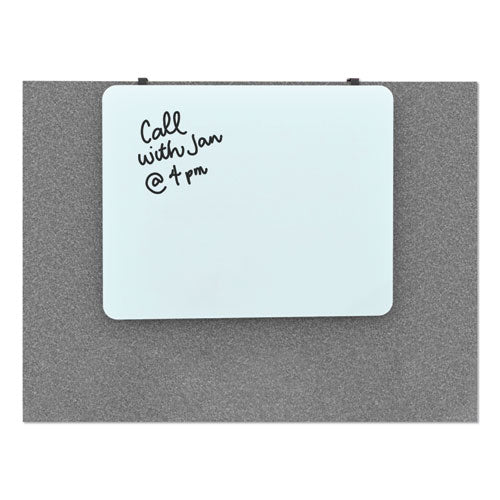 Image of U Brands Cubicle Glass Dry Erase Board, 20" x 16", White Surface