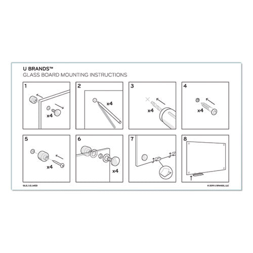 Image of U Brands Magnetic Glass Dry Erase Board Value Pack, 72" x 48" (Actual Size: 70" x 47"), Frosted White Surface